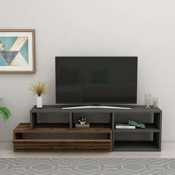 Hanah Home TV Stand Light Walnut Anthracite Duru - Light Walnut, Anthracite