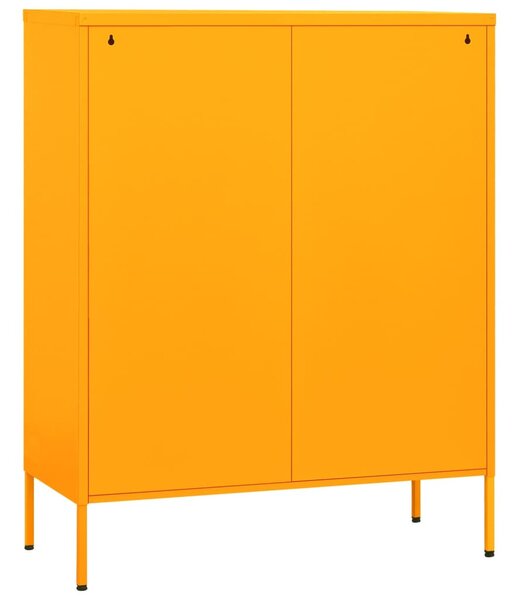 Mustársárga acél tárolószekrény 80 x 35 x 101,5 cm