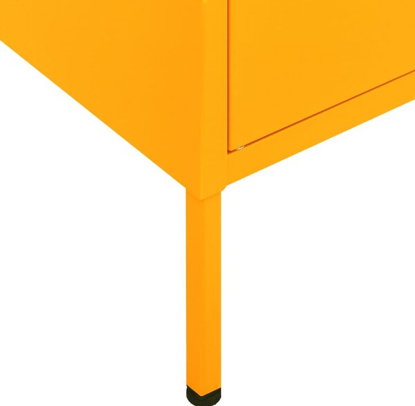 Mustársárga acél tárolószekrény 80 x 35 x 101,5 cm