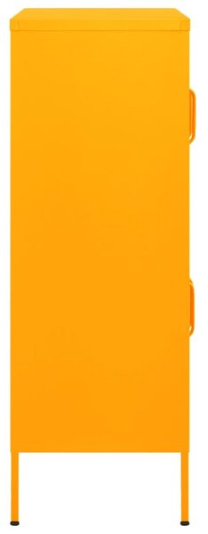 Mustársárga acél tárolószekrény 80 x 35 x 101,5 cm