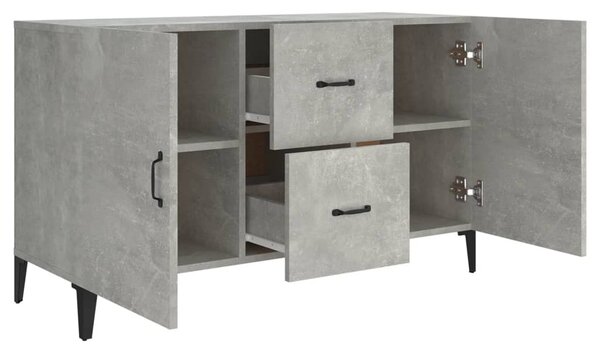 Betonszürke szerelt fa tálalószekrény 100 x 36 x 60 cm