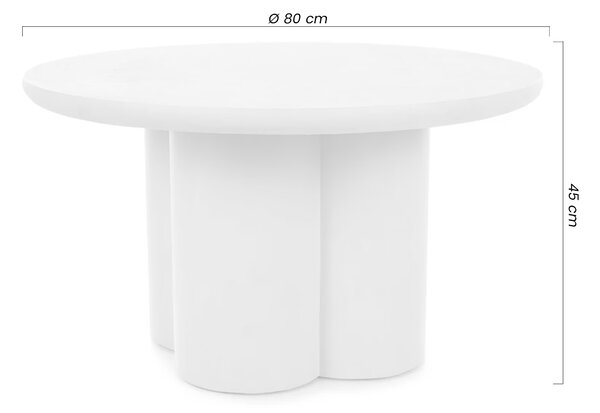 Cylindus kerek dohányzóasztal 80 cm - bézs