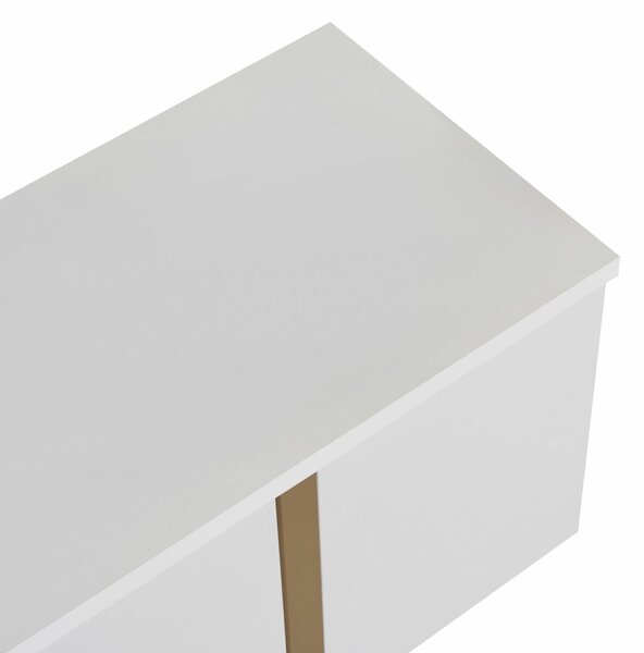 Hanah Home TV állvány Fehér arany Onera - Fehér, Arany
