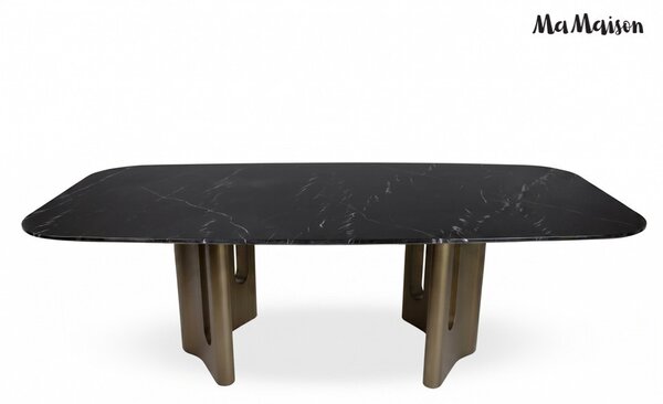 MaMaison Essenza Étkezőasztal Márvány Fekete-Arany Luxus Design
