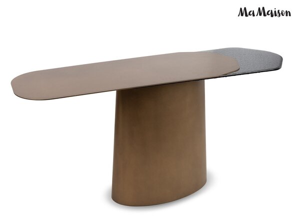 MaMaison Orfeo Konzolasztal Fém Arany-Fekete Kontrasztos Design