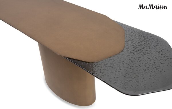 MaMaison Orfeo Konzolasztal Fém Arany-Fekete Kontrasztos Design