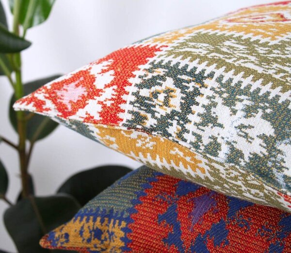 Aberto Design többszínű szőnyegmintás díszpárna - zöld