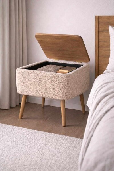 Hanah Home Nightstand Beige Nivo - Beige