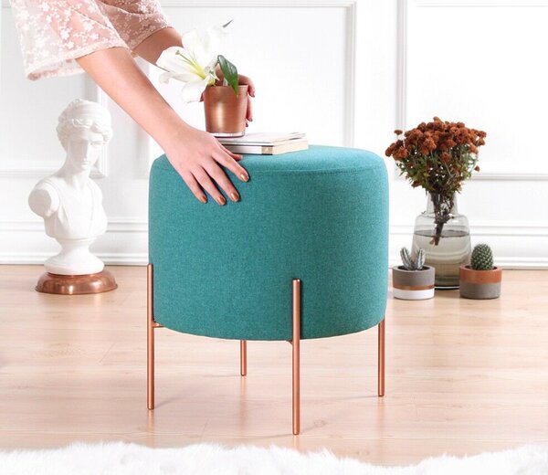 Atelier Del Sofa Puff Világoszöld Réz 45 - Zöld