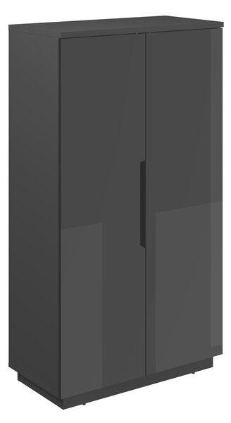 Könyvespolc Talevaro 104, Zárt, Laminált forgácslap, 145x80x41cm, Fényes fekete, Fekete