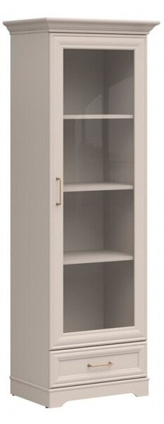 Könyvespolc Evanuo 106, Zárt, Fiókokkal, Ajtókkal, Üveg, Laminált forgácslap, 197x69x47cm, Kasmír