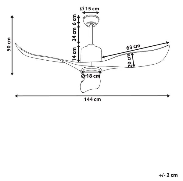 Mennyezeti ventilátor ROSEAU Barna