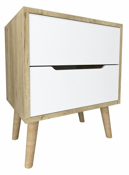 Hanah Home Éjjeliszekrény Sapphire Oak White Flora - Sapphire Oak, White