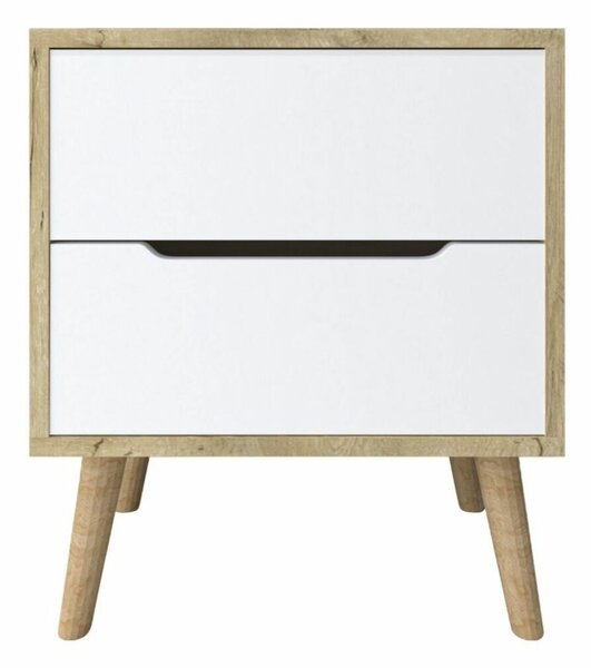 Hanah Home Éjjeliszekrény Sapphire Oak White Flora - Sapphire Oak, White