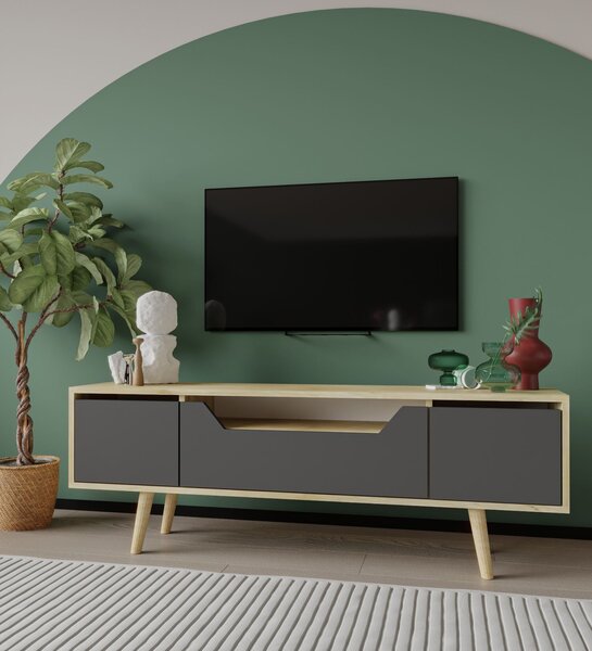 Hanah Home TV állvány Zafír tölgy Antracit Roma 150 - Zafír tölgy, Antracit