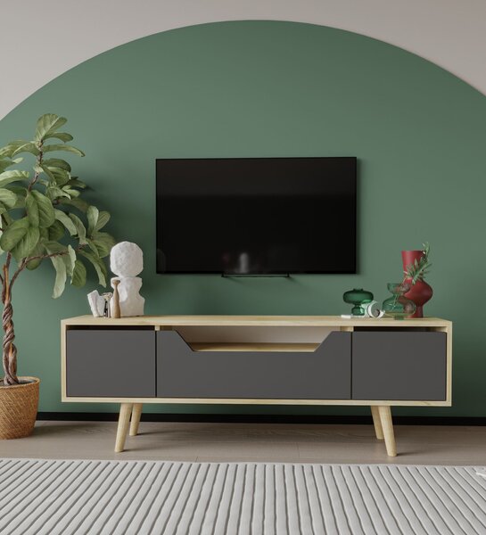 Hanah Home TV állvány Zafír tölgy Antracit Roma 150 - Zafír tölgy, Antracit