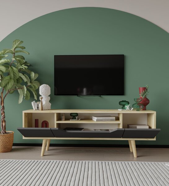 Hanah Home TV állvány Zafír tölgy Antracit Roma 150 - Zafír tölgy, Antracit