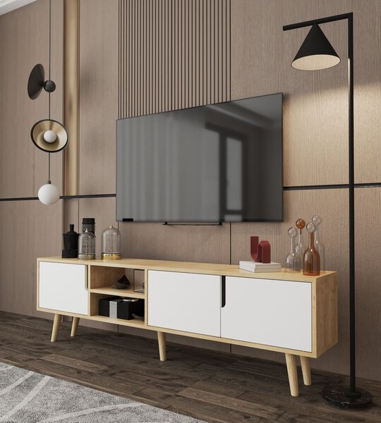 Hanah Home TV Stand Sapphire Oak White Latina 180 - Sapphire Oak, White