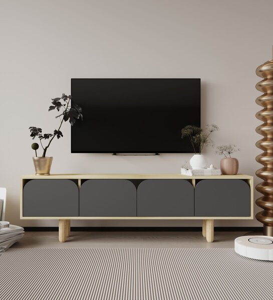 Hanah Home TV állvány Zafír Tölgy Antracit Lazio - Zafír Tölgy, Antracit