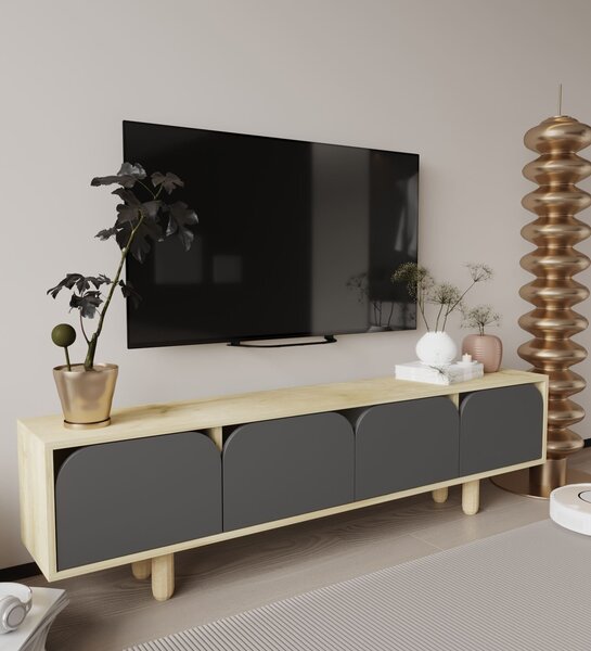 Hanah Home TV állvány Zafír Tölgy Antracit Lazio - Zafír Tölgy, Antracit