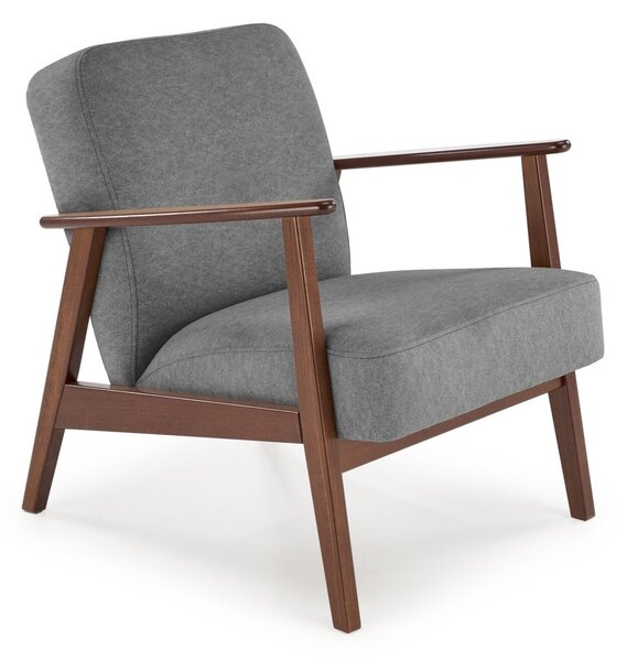 Fotel Houston 2116, Kárpit, 77x65x77cm, Szürke, Dió, Bükkfa