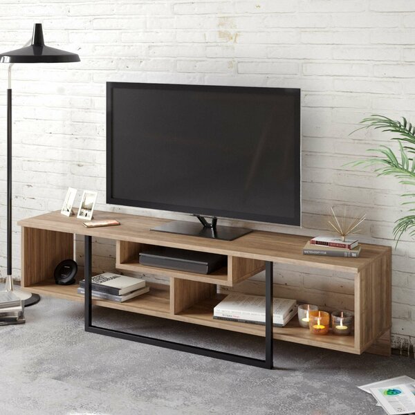 Hanah Home TV állvány diófa fekete Asal (150) - diófa, fekete