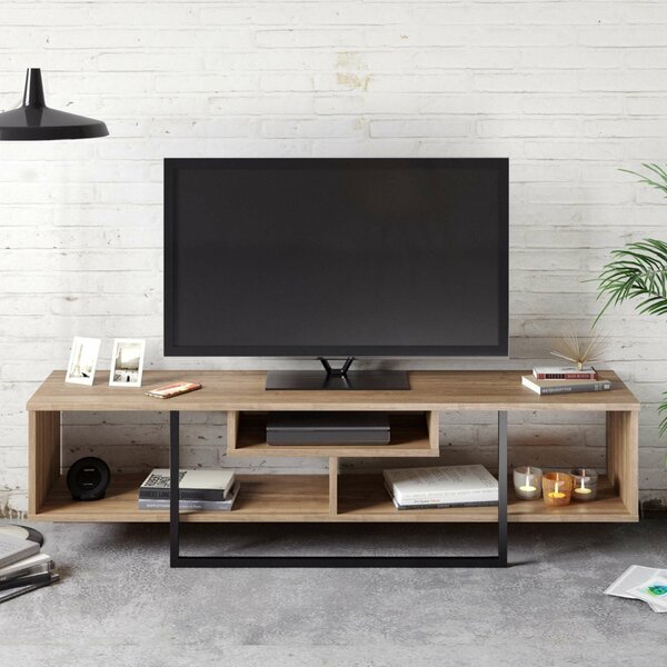 Hanah Home TV állvány diófa fekete Asal (150) - diófa, fekete