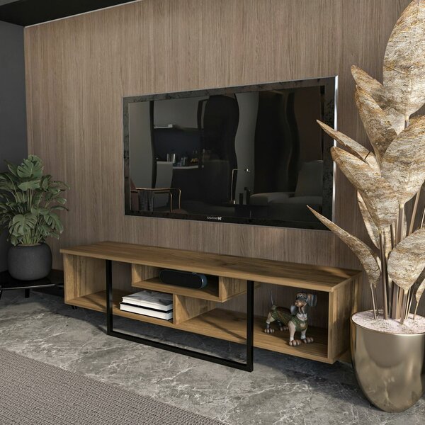 Hanah Home TV állvány diófa fekete Asal (150) - diófa, fekete