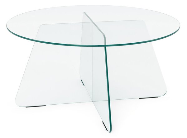 Dohányzóasztal Norsica 1004, Edzett üveg, 40cm, Fehér