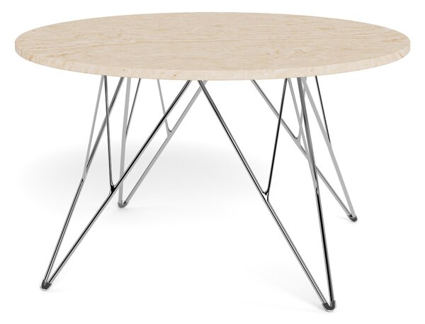 Dohányzóasztal Norsica 820, Fém, 46cm, Ezüst, Bézs
