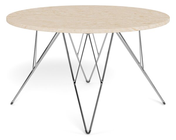 Dohányzóasztal Norsica 820, Fém, 46cm, Ezüst, Bézs