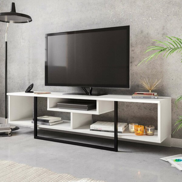 Hanah Home TV Stand White Black Asal (150) - White, Black