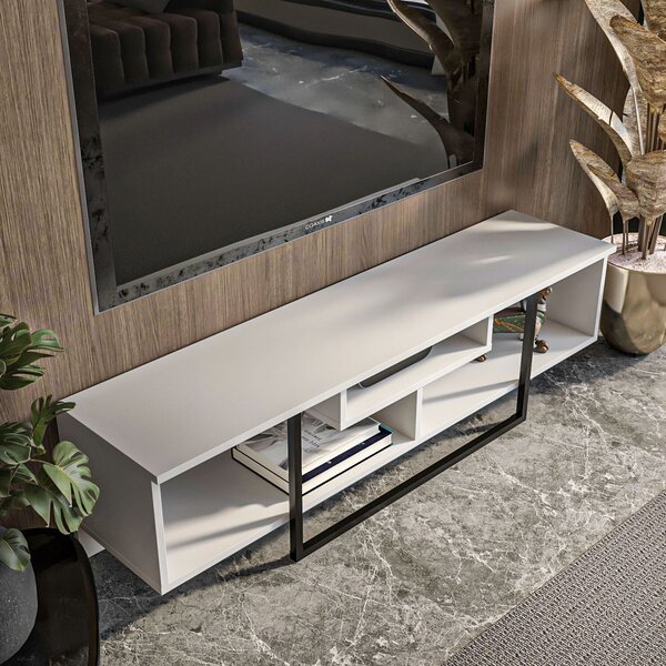 Hanah Home TV Stand White Black Asal (150) - White, Black