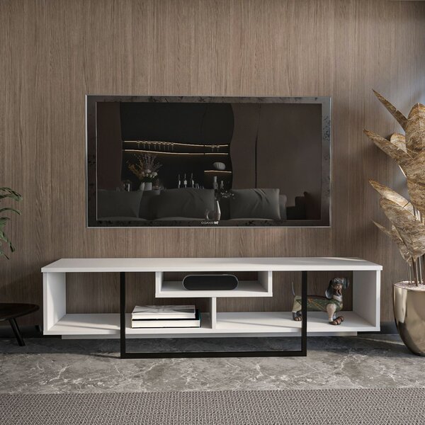 Hanah Home TV Stand White Black Asal (150) - White, Black