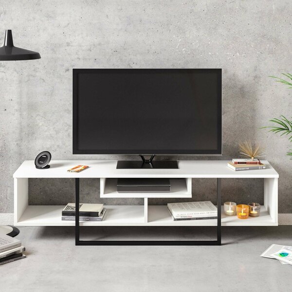 Hanah Home TV Stand White Black Asal (150) - White, Black