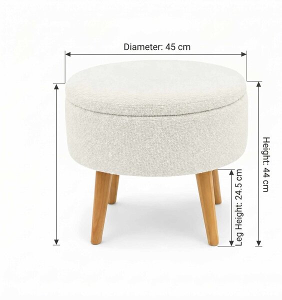 Atelier Del Sofa Puff Fehér Berlin Wellsoft - Fehér