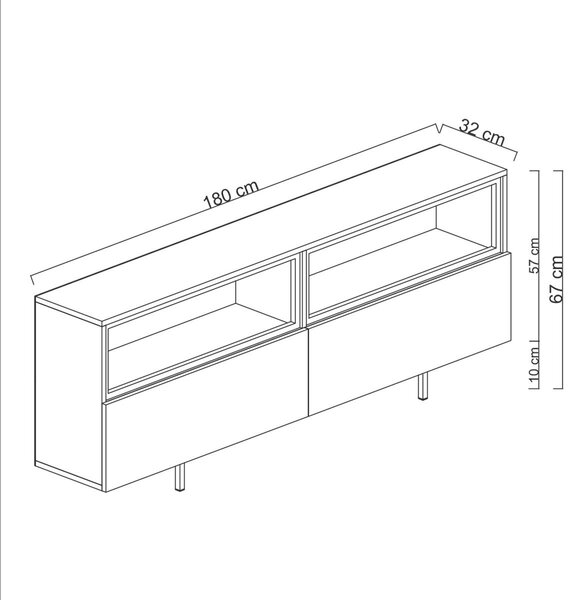 Hanah Home TV Stand Anthracite Ekol Up - Anthracite