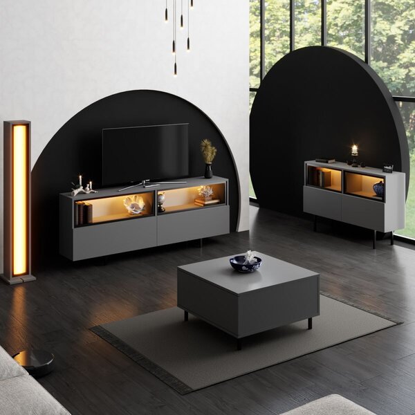 Hanah Home TV Stand Anthracite Ekol Up - Anthracite