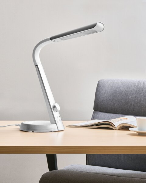 LED asztali lámpa CANOPUS USB porttal Ezüst