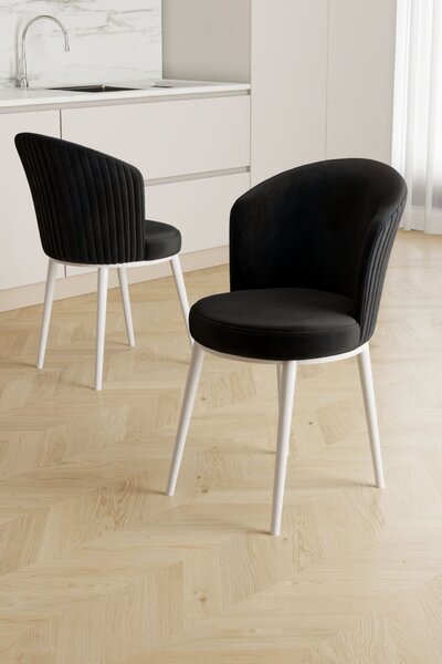 Hanah Home Szék szett (2 darab) Black White Risa - Fekete, Fehér