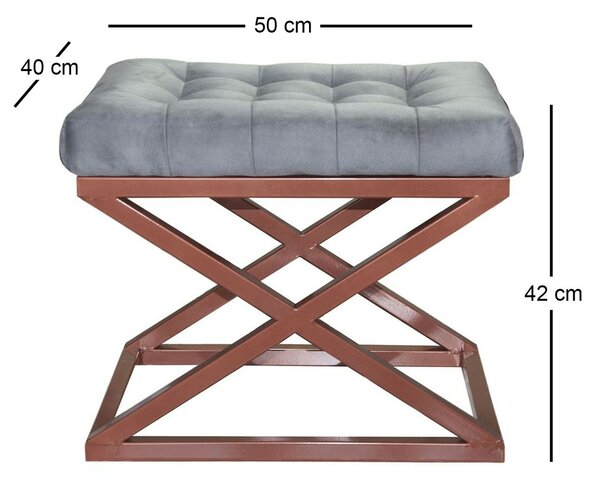 Atelier Del Sofa Puff Copper Grey Capraz - réz, szürke