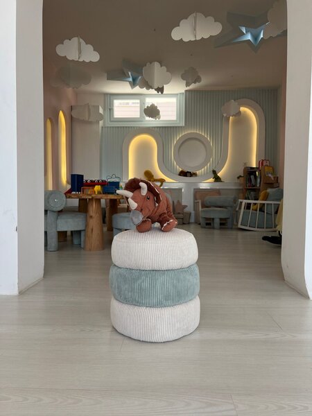 Atelier Del Sofa Miniboum puff, kék-fehér - kék