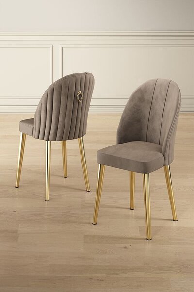 Hanah Home Szék Szett (2 darab) CappuccinoGold Mara - Cappuccino, Arany