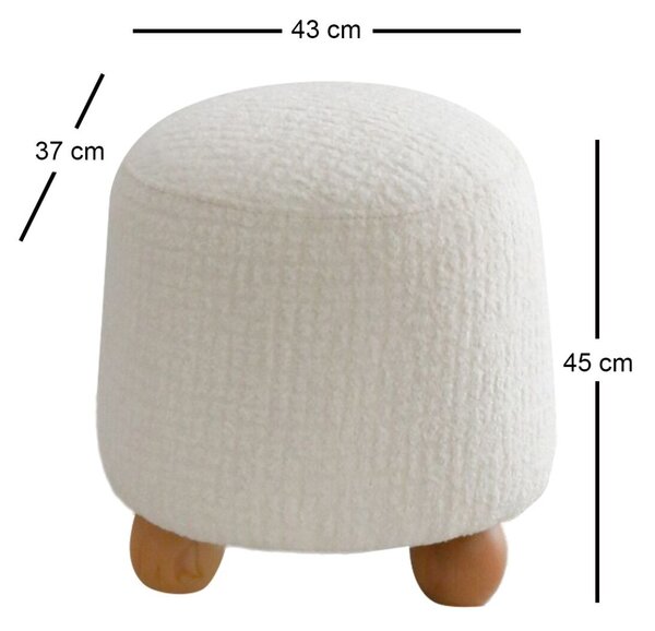 Atelier Del Sofa Puff Fehér Fumi - Fehér