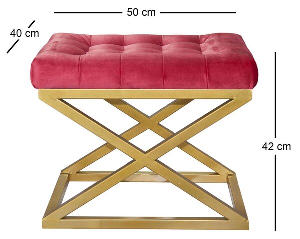 Atelier Del Sofa Puff Gold Red Capraz - arany, piros