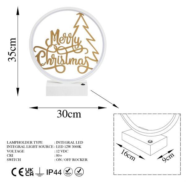 Opviq Fehérarany Asztali Lámpa XMAS10
