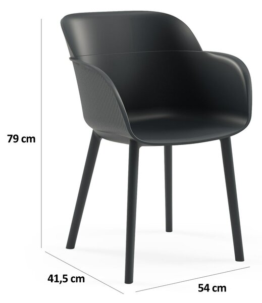 Hanah Home Szék szett (2 darab) Antracit Shell-P