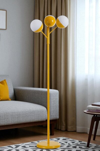 Opviq Floor Lamp White Mustard 8948-7