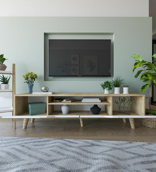 Hanah Home TV állvány Sapphire Oak White Roma 180 - Zafír tölgy, fehér