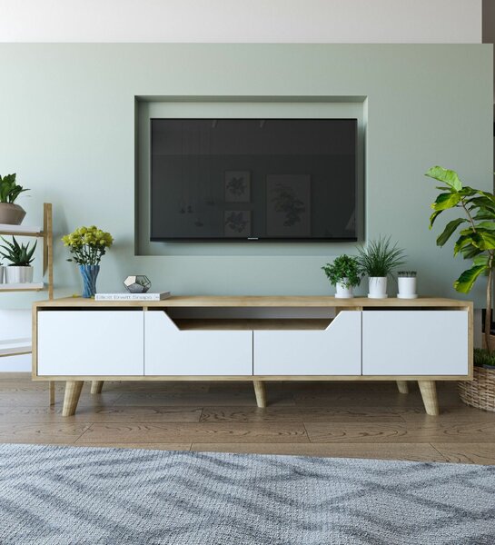 Hanah Home TV állvány Sapphire Oak White Roma 180 - Zafír tölgy, fehér